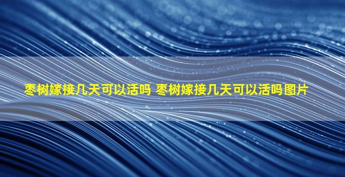 枣树嫁接几天可以活吗 枣树嫁接几天可以活吗图片